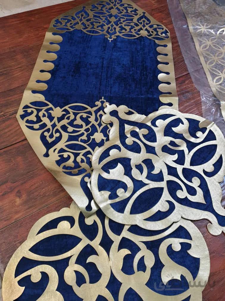 رومیزی ۳ تیکه چرم مخمل ا romizi charm makhmal