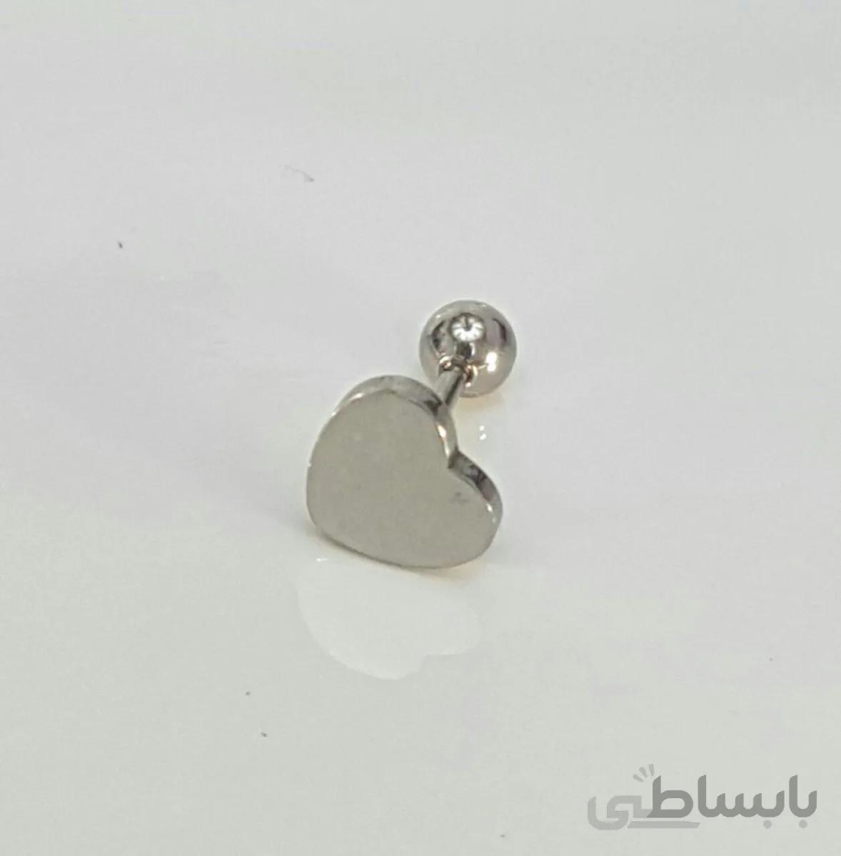 پیرسینگ گوش استیل قلب