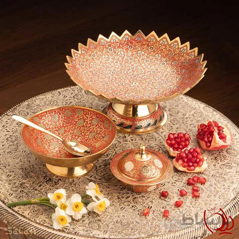 ست پذیرایی برنجی میناکاری کد 209