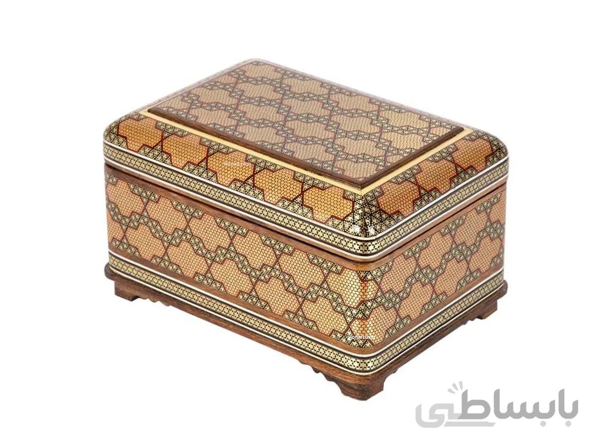 جعبه جواهرات خاتم کاری مدل اعلا سایز بزرگ