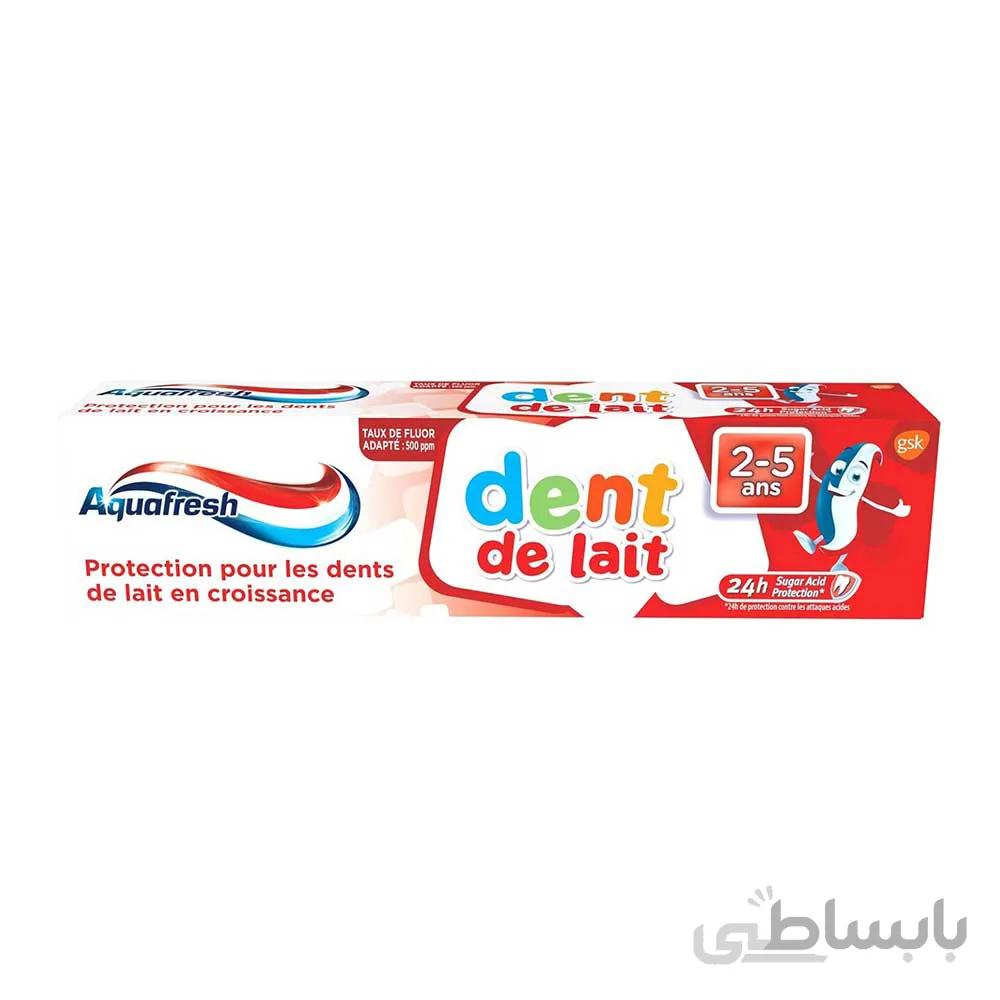 خمیر دندان کودک آکوافرش مناسب کودکان 2تا5 سال با حجم 50 میلی لیتر ا Aquafresh baby toothpaste suitable for 2 to 5years 50ml