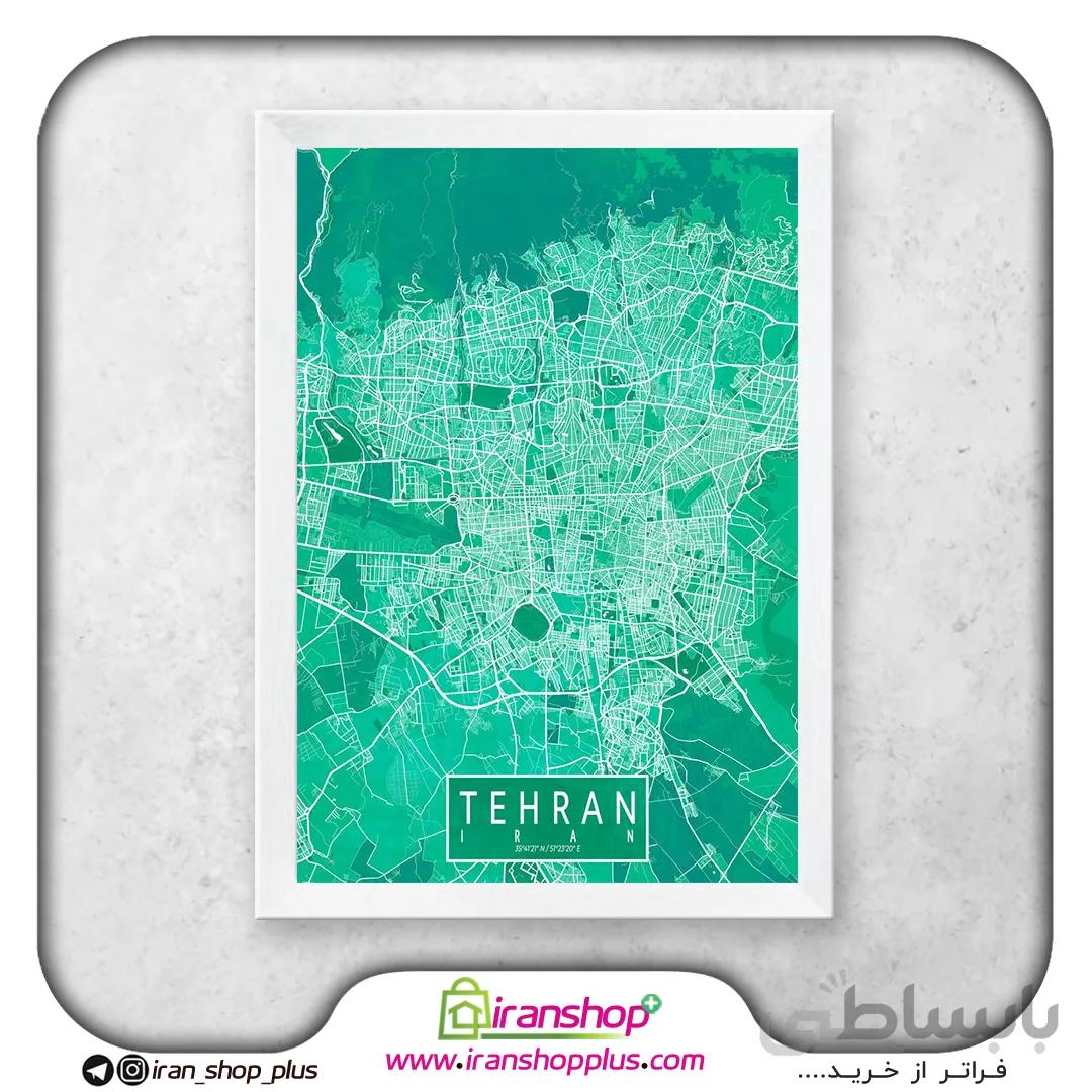 تابلو نقشه شهر تهران با تم Water color