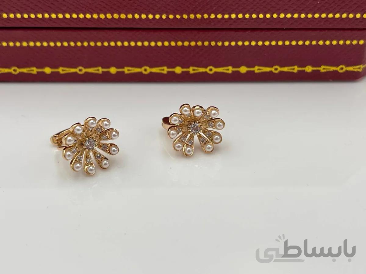 گوشواره گل مرواریدی ژوپینگ