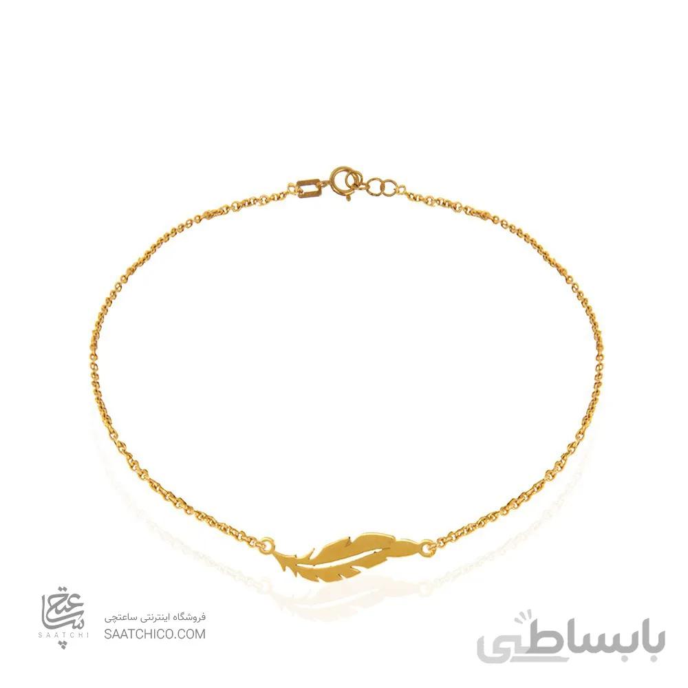 پابند طلا زنانه طرح پر کد CA405