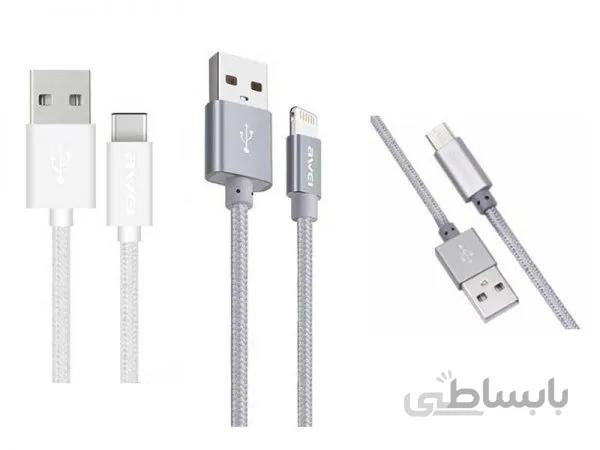 کابل شارژ AWEI پاور بانکی ۳۰CM