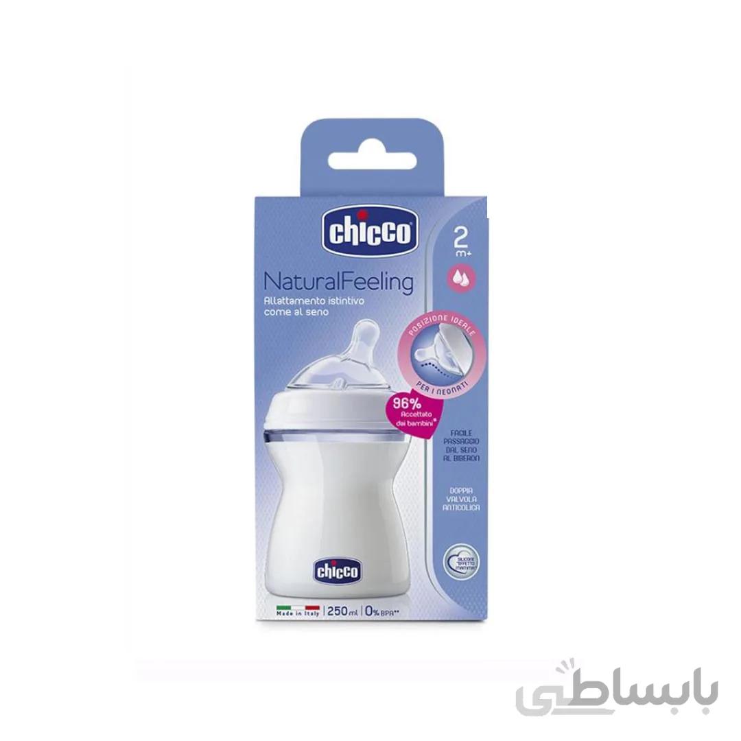 شیشه شیر نچرال فیلینگ چیکو گنجایش 250ml ا Chicco Natural Feeling Medium Flow 250ml 2m