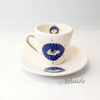 فنجان نعلبکی قهوه خوری با لاستر طلا کد ۱۲
