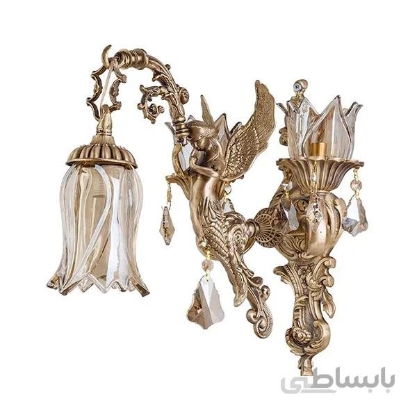 چراغ دیواری سه شعله چشمه نور کد C2728/3W-A آنتیک