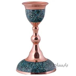 شمعدان فیروزه کوب اثر آقاجانی ارتفاع 15 سانتی متر کد Shf-03
