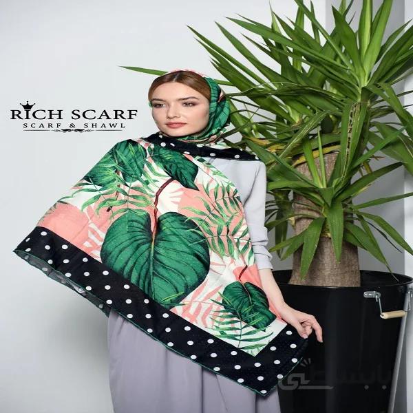 روسری نخی مجلسی زیبا کلاسیک طرحدار زیبا