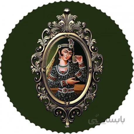 رومیزی مخمل گرد ملکه قجری