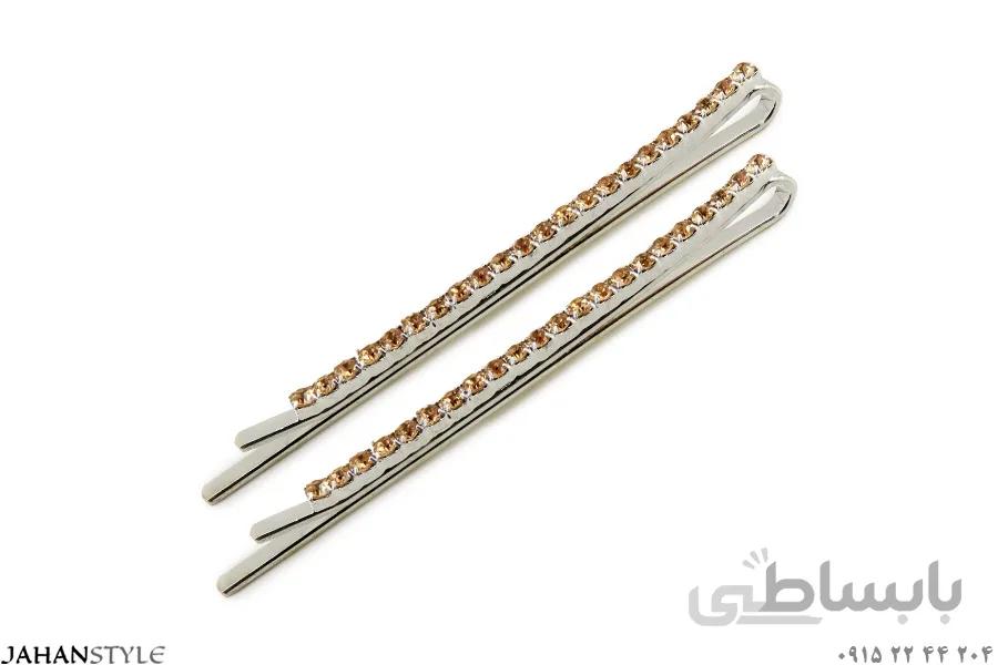 سنجاق سر نگین دار رنگی ظریف