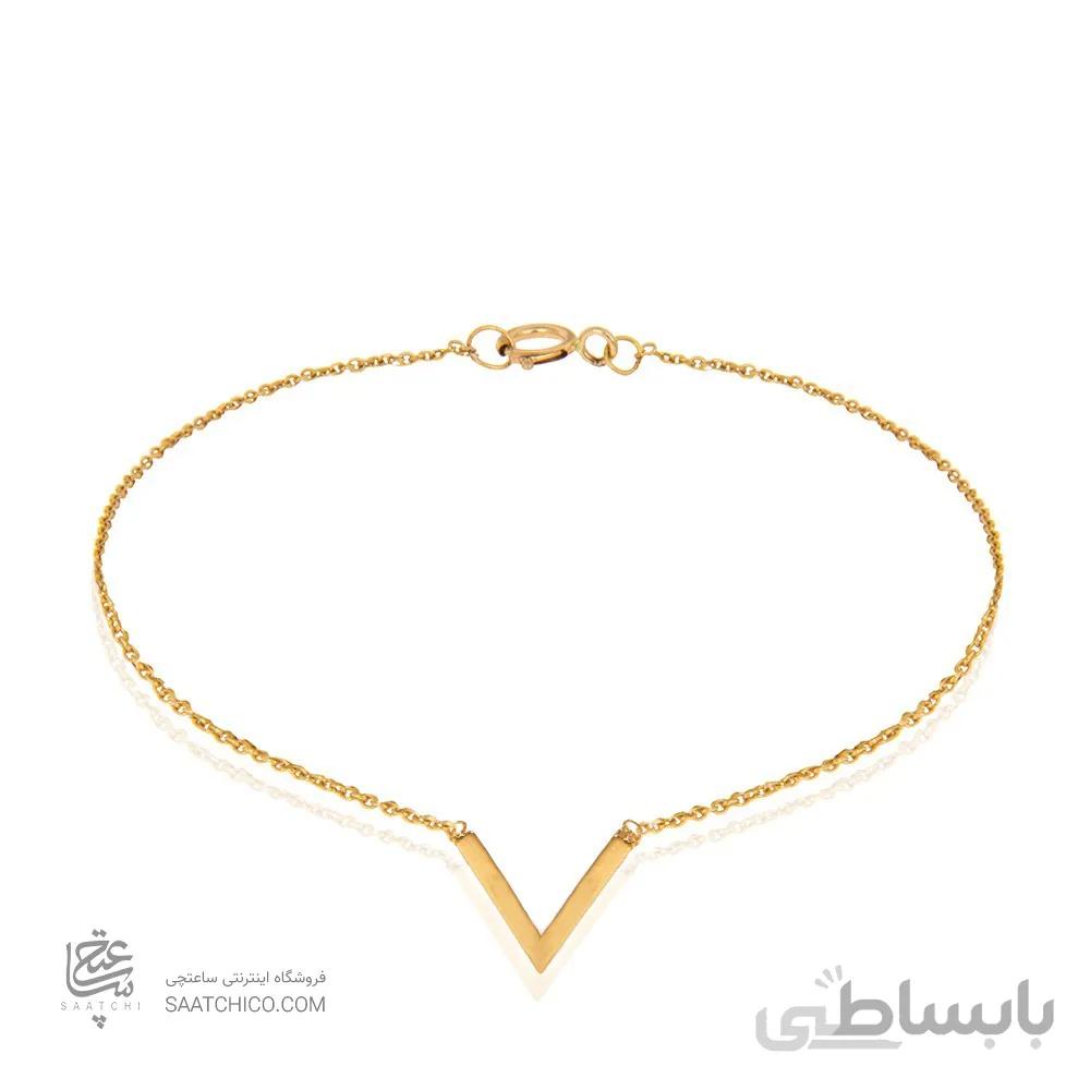 پابند طلا زنانه طرح V کد LA705