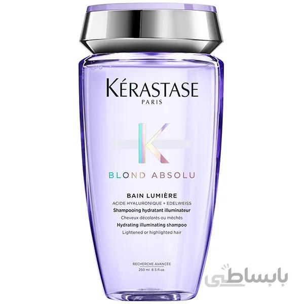 شامپو کراستاس KERASTASE مدل بلوند آبسولو Blond Absolu حجم 250 میل | آبرسان و درخشان کننده مو موی بلوند و دکلره شده ا Kerastase Blond Absolu Bain Lumiere Shampoo 250ml