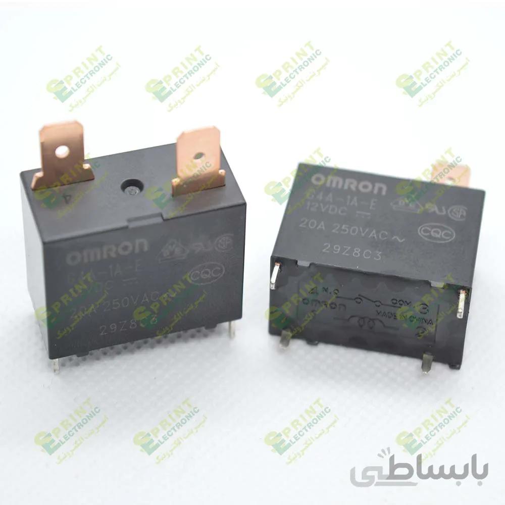 رله 12 ولت شاخک دار 4 پایه 20 آمپر Omron G4A-1A-E-12VDC