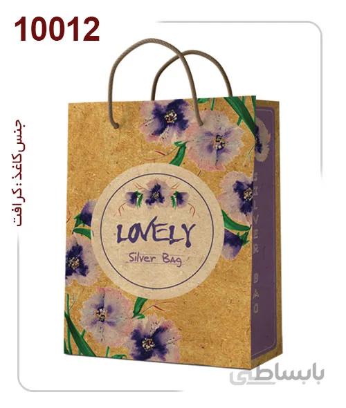 ساکدستی طرح گل با کاغذ کرافت کد10012