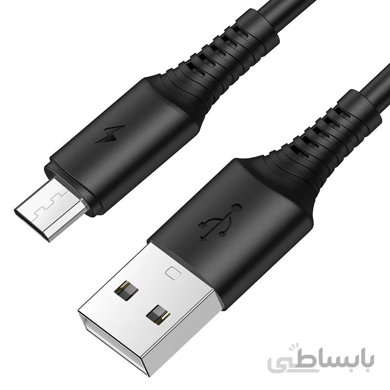 کابل تبدیل USB به microUSB بروفون مدل BX47 طول ۱ متر