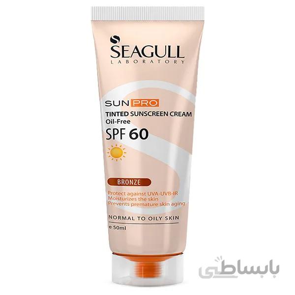 کرم ضد آفتاب رنگی SPF60 فاقد چربی سی گل