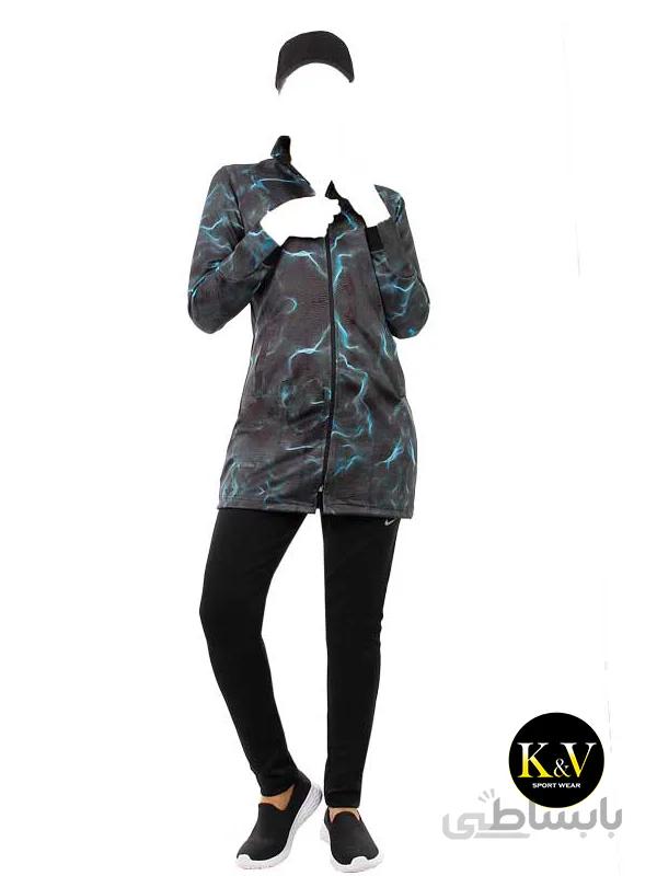 ست مانتو شلوار ورزشی نایک طرح رعد و برق ا Nike Lightning Design Pants Manteau Set