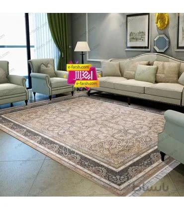 فرش ماشینی آرا مشهد طرح 25604 نسکافه ای
