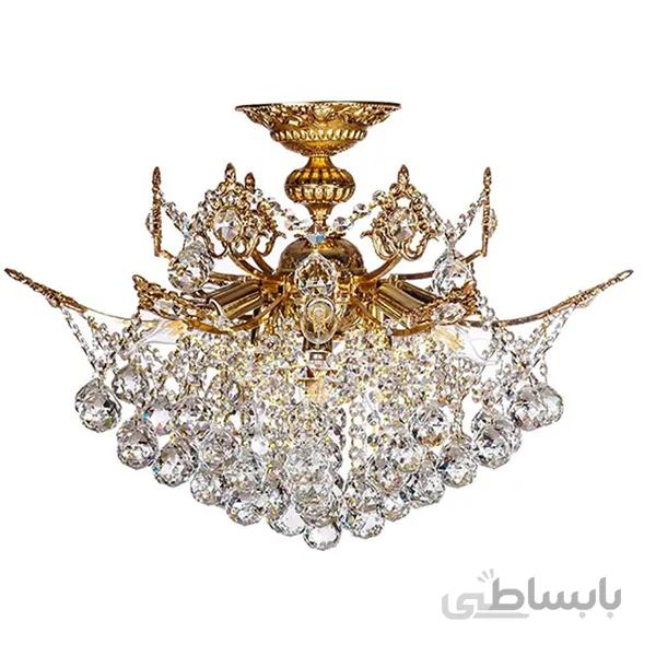 لوستر سقفی کریستالی چشمه نور ۹ شعله کد ۲۶۴۷/۶G