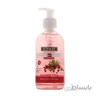 ژل شوینده غیر صابونی پاک کننده و روشن کننده پوست سان وی 250 میلی لیتر ا SUNWAY Face wash