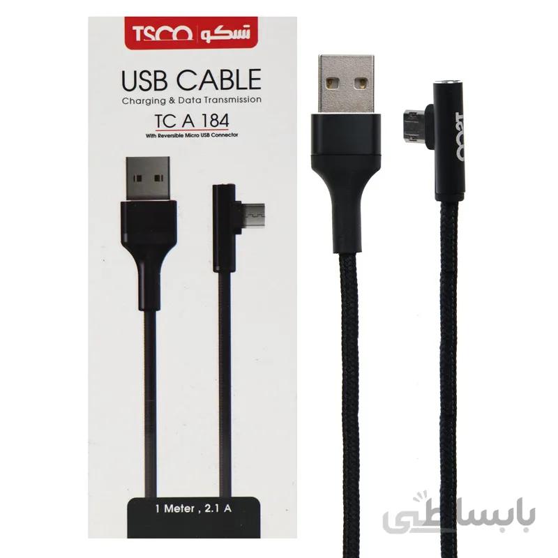 کابل میکرو یو اس بی TSCO TC-A184 1m ا TSCO TC-A184 microUSB charging & transmition data cable