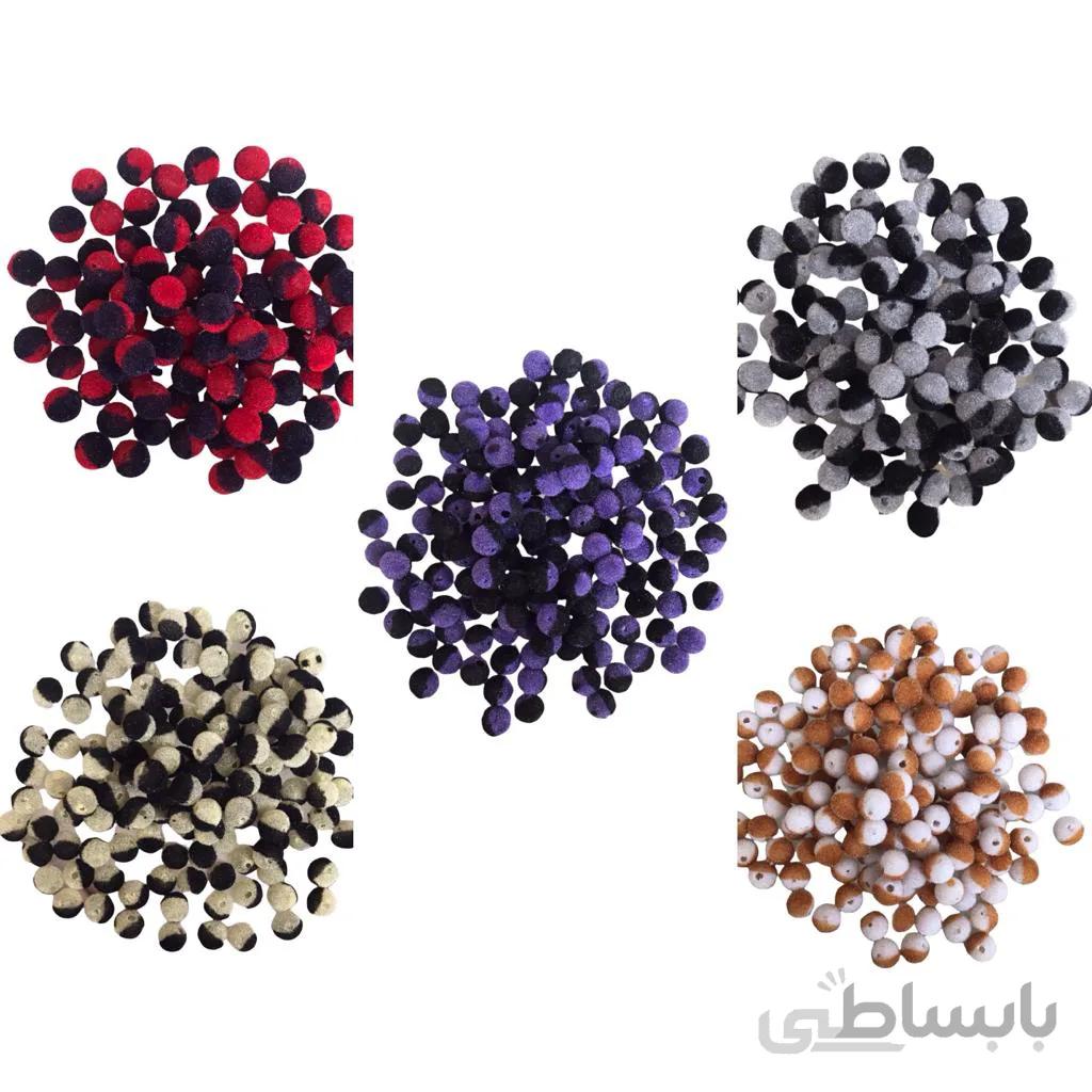 مهره دستبند طرح مخملی (دو رنگ) بسته 100 عددی