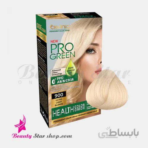 کیت رنگ مو بدون آمونیاک کلینیک شماره 900 بلوند کاملا روشن