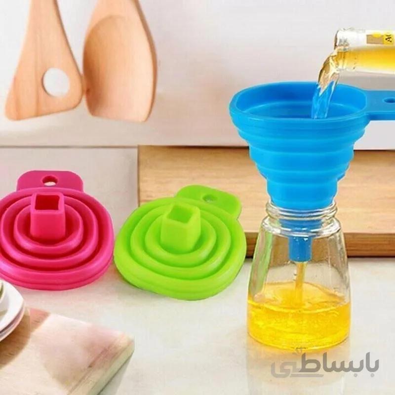 قیف تاشو سیلیکونی — تصویر 1