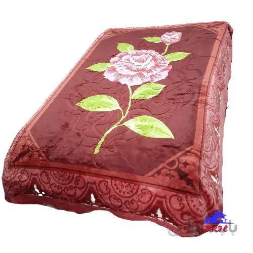 پتو نرمینه مدل نسیم زرشکی