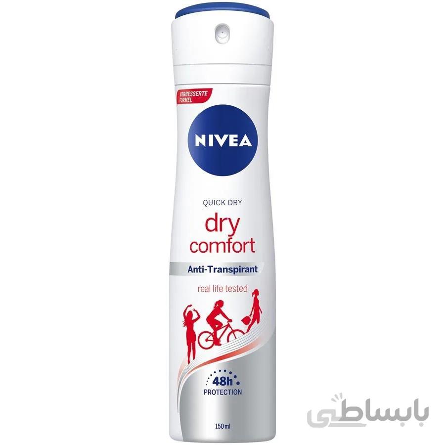 اسپری ضدتعریق زنانه Dry Comfort نیوا (Nivea) مقدار ۱۵۰ میلی‌لیتر
