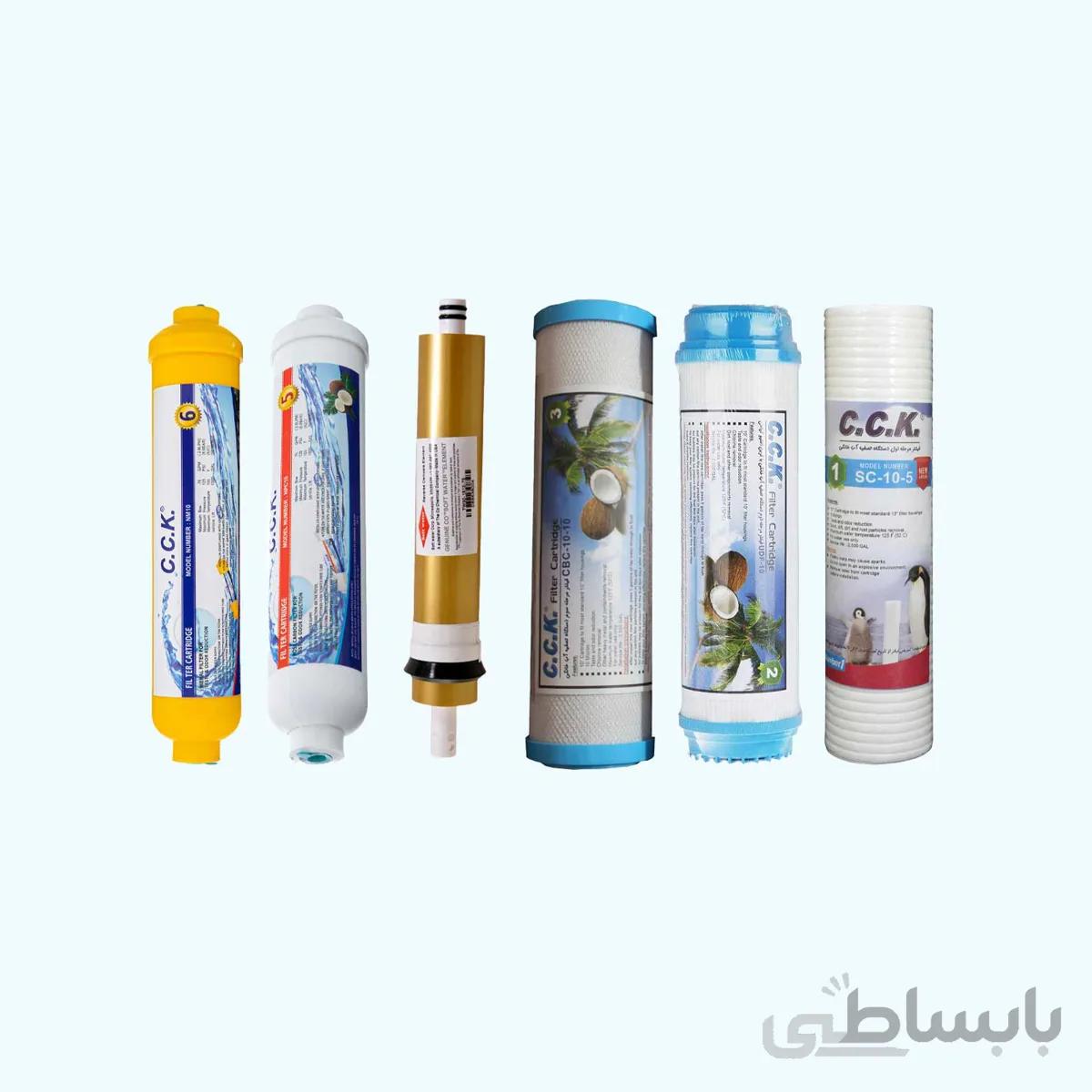 پک کامل فیلتر دستگاه تصفیه آب خانگی C.C.K (بسته ۶ عددی)