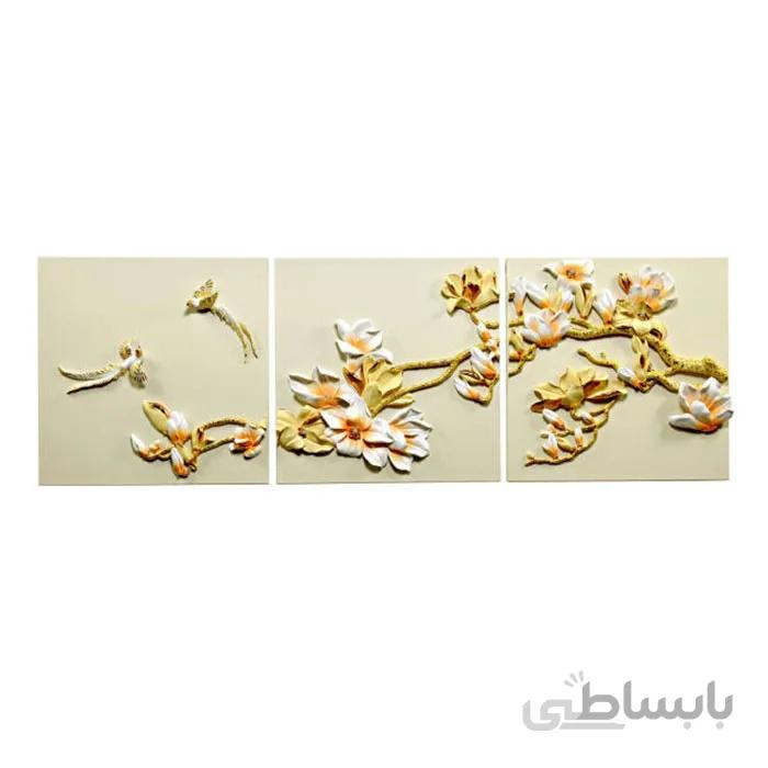 تابلو برجسته طرح سیمرغ و گل مگنولیا کد DE8376CR