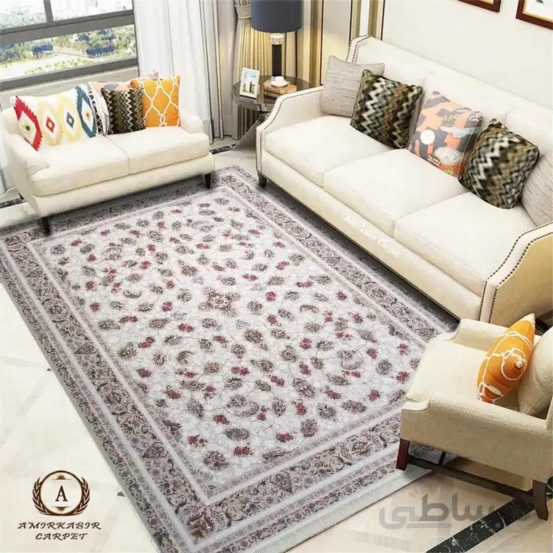فرش ۱۲۰۰ شانه طرح گل سرخ برجسته