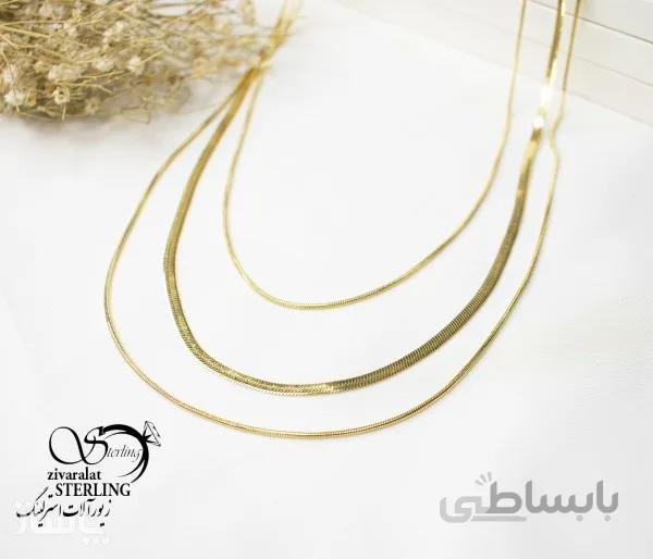 گردنبند زنانه استیل چند زنجیره ماری کد 656435
