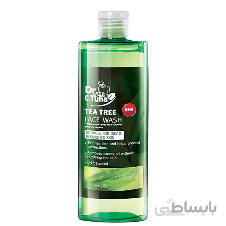 ژل شستشوی صورت دکتر سی تونا فارماسی عصاره درخت چای مناسب پوست چرب و آکنه ای حجم 225 میل ا Farmasi Dr Ctuna SOS Tea Tree Face Gel For Oily Skins