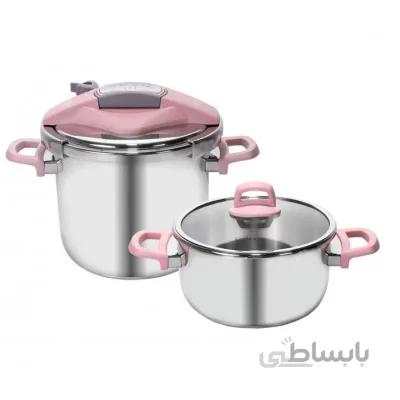 زودپز و بخارپز دوقلوی کاراجا مدل PERFECT PINK