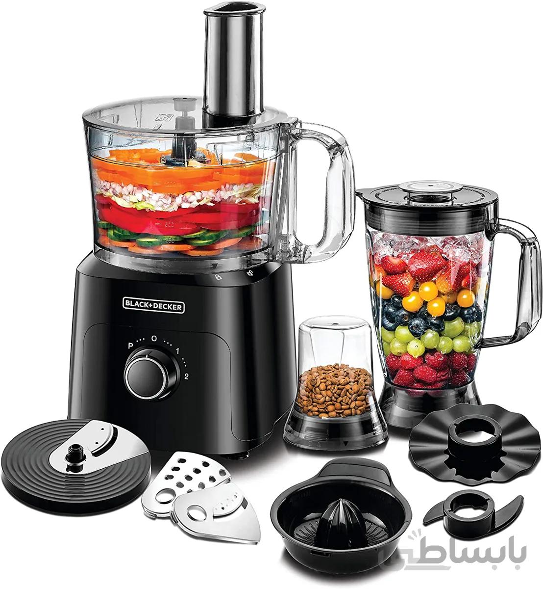 غذاساز 5 کاره بلک اند دکر Black+Decker-750W-5-in-1 34 Function Food Processor ا تحویل 20 روزه از آمازون