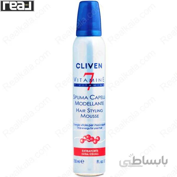 موس حالت دهنده قوی 7 ویتامین کلیون Cliven 7 Vitamins Mousse Extra Force 200ml