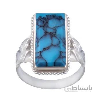 انگشتر نقره مردانه مدل فیروزه کد AM_009