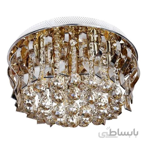 لوستر سقفی کریستالی چشمه نور کد A6638/40-S-G طلایی