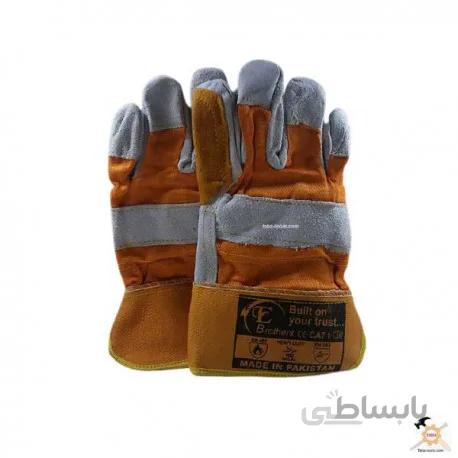 دستکش کار کف دوبل برزنتی درجه یک