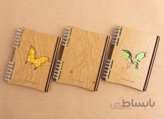 دفترچه یادداشت جلد چوبی