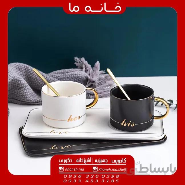 فنجان سرامیکی سینی دار مدل LOVE