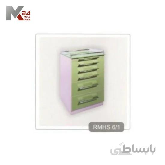 روتور 6 کشو MDF با شیشه رویه + حفاظ UV + دستگیره استیل RMHS6/1