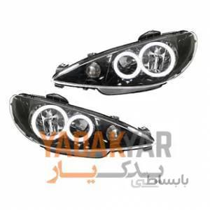چراغ جلو اسپرت پژو 206 طرح رینگ ا Ring Front Light For Peugeot 206 Headlights