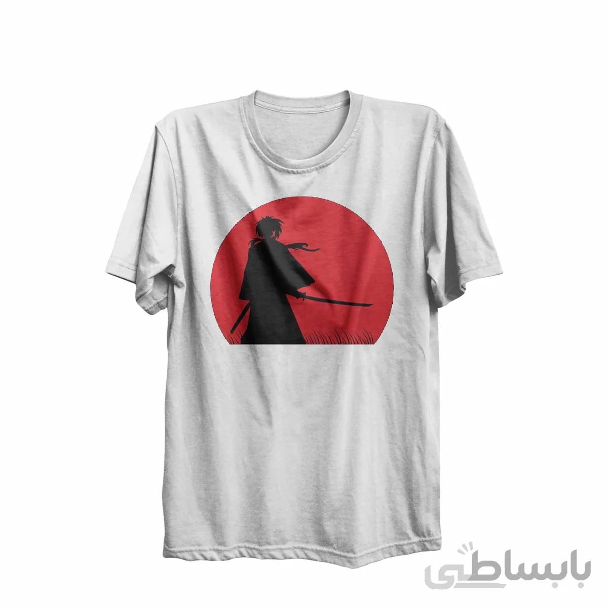 تیشرت یقه گرد سفید طرح انیمه رورونی کنشین Rurouni Kenshin کد KCT10458 کد 285207