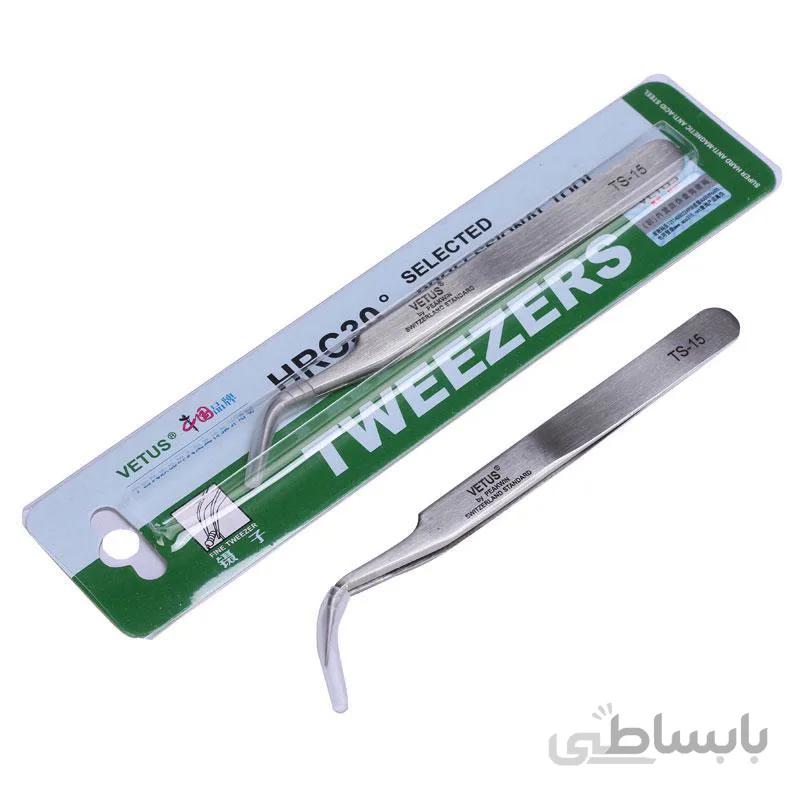 پنس سر کج وتوس VETUS TS-15 ا vetus TS-15 tweezer