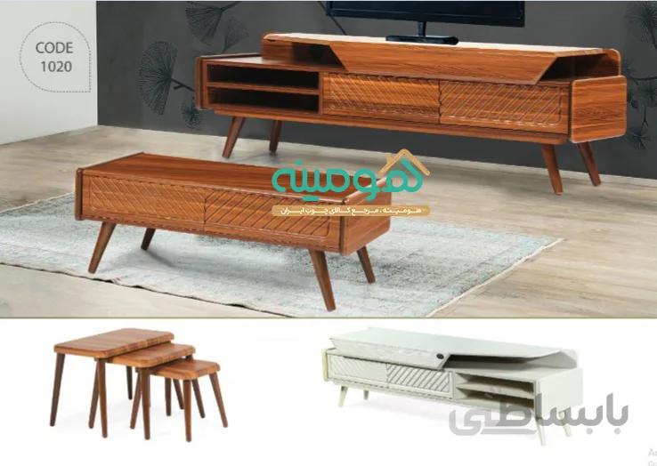 ست میز تلویزیون و جلو مبلی عسلی مدل 1020